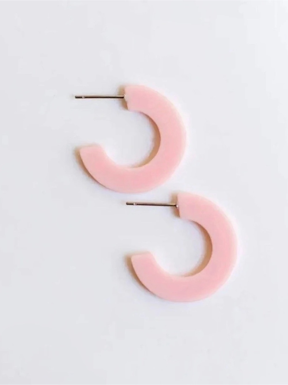 Michelle McDowell Small Blush Acrylic Hoops Hoop Earrings